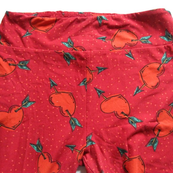 LuLaRoe Valentines Red Heart Leggings - Picture 4 of 7